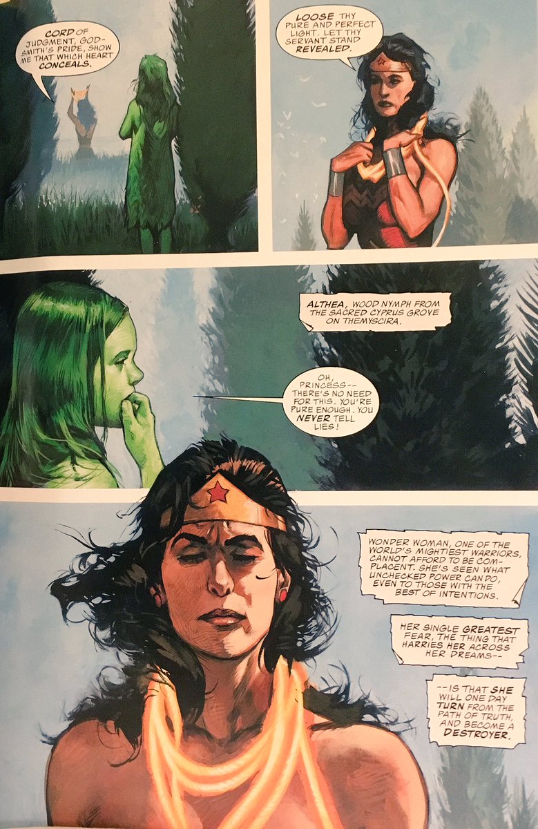 1984WW_'s tweet photo. 'JL: A League of One' by Christopher Moeller. I'm not sure there are two pages, in any #WonderWoman story, that more accurately describe her than these. It's why she is the greatest of all superheroes. ABSOLUTELY BRILLIANT. #ALeagueOfOne https://t.co/snLdgaltAe