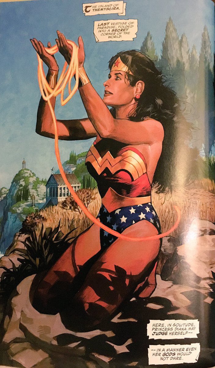 1984WW_'s tweet photo. 'JL: A League of One' by Christopher Moeller. I'm not sure there are two pages, in any #WonderWoman story, that more accurately describe her than these. It's why she is the greatest of all superheroes. ABSOLUTELY BRILLIANT. #ALeagueOfOne https://t.co/snLdgaltAe