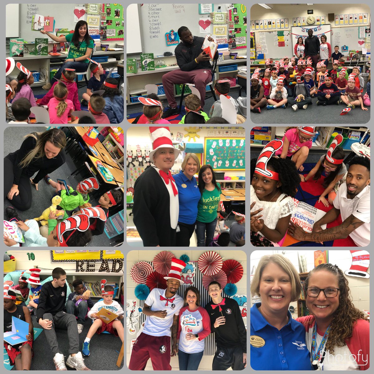 Celebrating Literacy and Dr. Seuss’s Birthday.  Gilchrist and Oak Ridge Elementary 1st graders. So much fun!