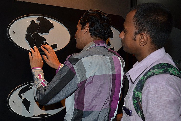IAU_Outreach's tweet photo. #NOCIndia #InclusiveOutreach Birla Industrial & Technological Museum, Kolkata has created unique exhibition designed for visually challenged visitors with objective of helping them effectively learn about the various facets of the planet we live in and the universe we belong to. https://t.co/3fxMe7tGAx