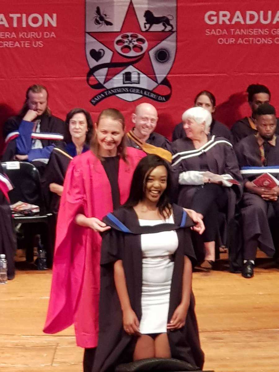 My last born, Babalwa graduating today, BA Degree in Live Performance. A proud moment.