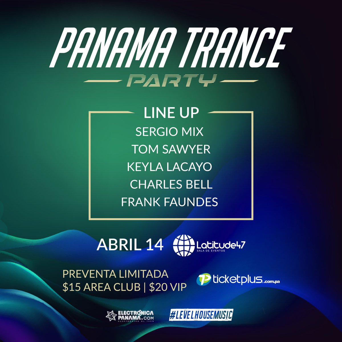 SergioMixPTY's tweet photo. Panamatrance Party Abr14 #Latitud47 1ra fiesta electrónica #Flashback en 1 atmósfera #Club, recreando los eventos en #99 #00 cuando se dio el despertar de la escena electrónica en #PTY tocando #SergioMix #TomSawyer #CharlesBell #FrankFaundes y los covers en vivo por #KeylaLacayo https://t.co/SuRL2TNRc7