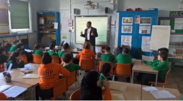 NHPN8's tweet image. Local businessman Eric Morson @BasementMaster1 came in to speak to Y6 about what life was like for an immigrant when he came to London from Montserrat in 1964. Everyone enjoyed a fascinating Q&amp;amp;A session.Thank you to Eric from everyone @NHPN8 for sharing your experiences with us.