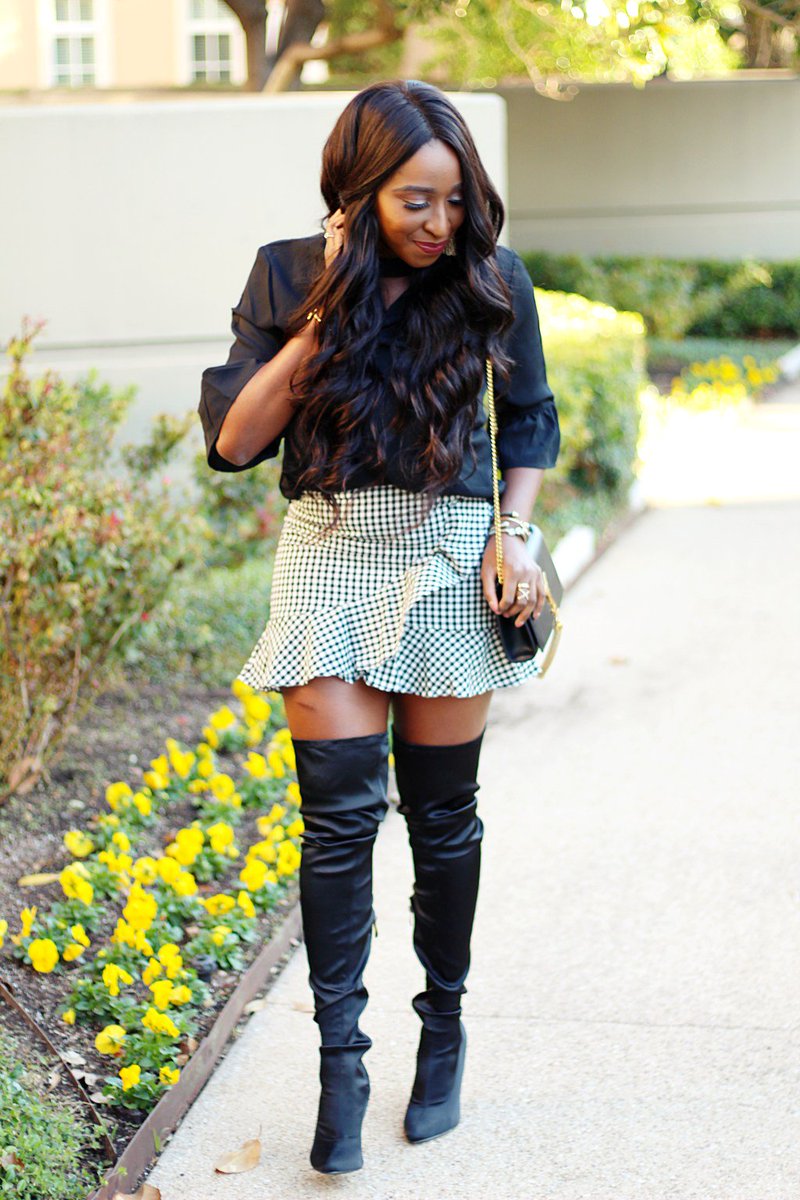 JessOpeezy's tweet photo. Gingham Skirt and Thigh Highs. https://t.co/Dl6Ix9WpP8 https://t.co/CKdTztYE8i