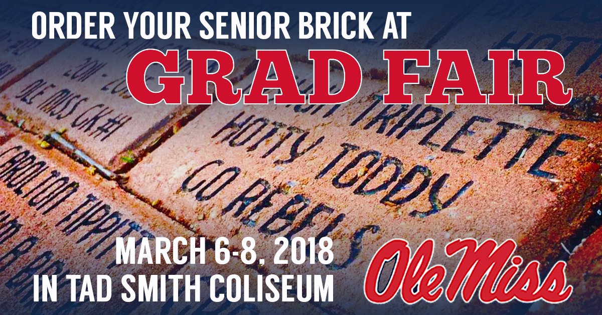 Clothes_Scout's tweet photo. GRAD FAIR is almost here! Graduating seniors can stop by Tad Smith Coliseum March 6-8 to get a senior brick placed in the Circle before graduation! #hottytoddy #entry  - https://t.co/Zd0DZeDgwK https://t.co/Li2H2QUlg3