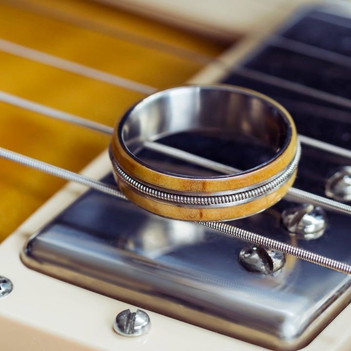 What do you think of this wedding ring made from actual instrument materials? Would the musician in your life love it?