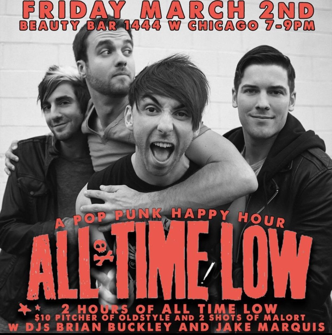 TONIGHT! We're doing it for Baltimore with 2 hours of <a href="/AllTimeLow/">All Time Low</a> 7-9pm <a href="/BeautyBarChi/">Beauty Bar Chicago</a> FREE. 21+
