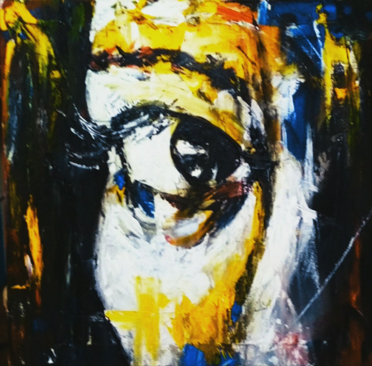 VKNarts's tweet photo. Teri aankhon mein humne kya dekha kabhi qaatil kabhi khuda DEKHA.. Happy Holi Friends..Acrylic on Canvas..  https://t.co/XmzjZFtpOS... https://t.co/GbNteJo5z1