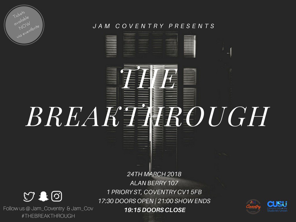 peblrock's tweet photo. Grab your £5 tickets for #THEBREAKTHROUGH as soon as you can! 
Thinking of missing this event? Think again! 
For tickets and more info click the link: 
https://t.co/XgU4ZBvzUd https://t.co/fUX9EmuoAJ