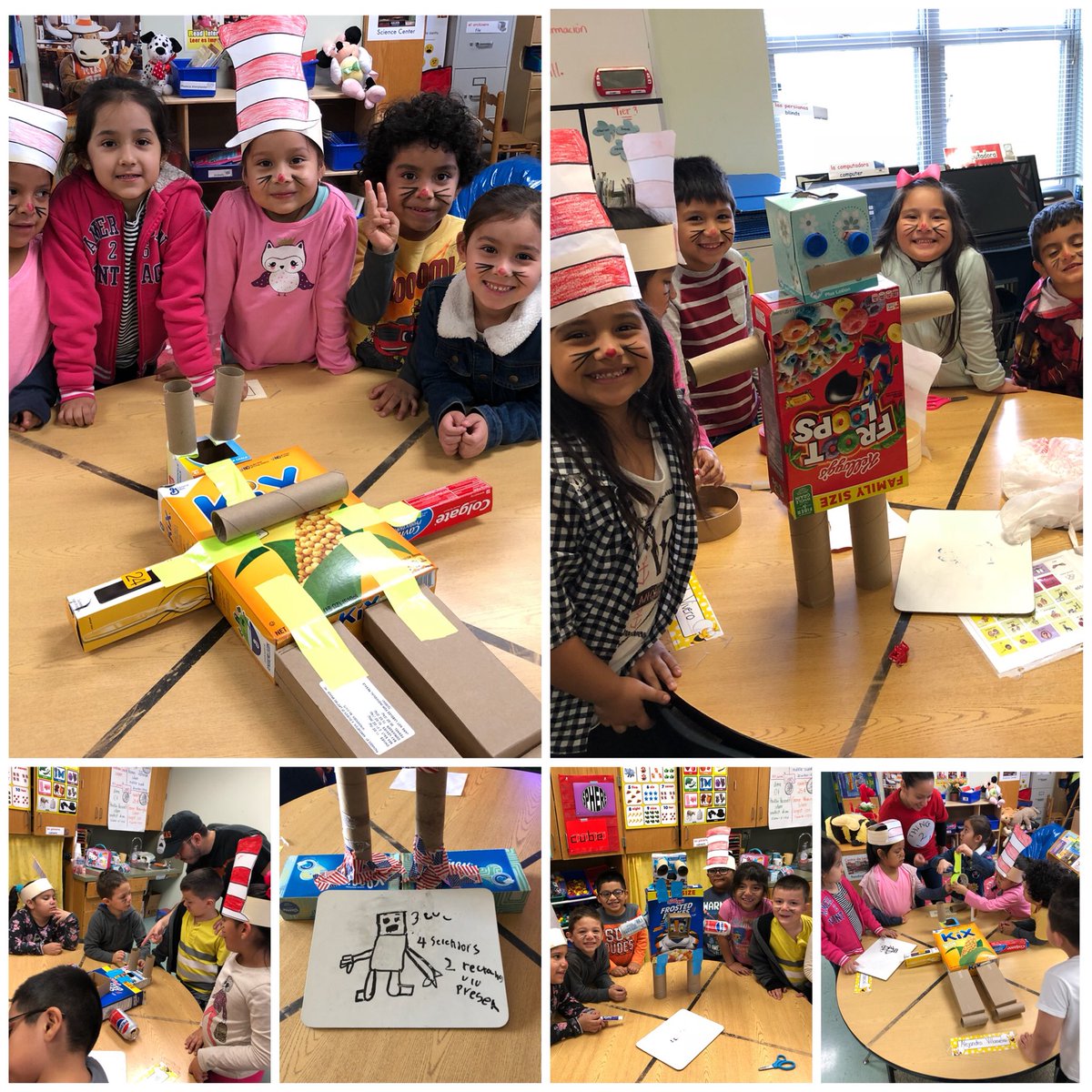MrHenryCast's tweet photo. We had a blast working together and finishing up our 3-D shape unit by making robots. Long process but those smiles are worth it. #WhyMcBee #Gonzalez#Castellanos @McBeeKinderTeam @ElementaryMcbee @Bee4Math https://t.co/SrUZ1tI3o9