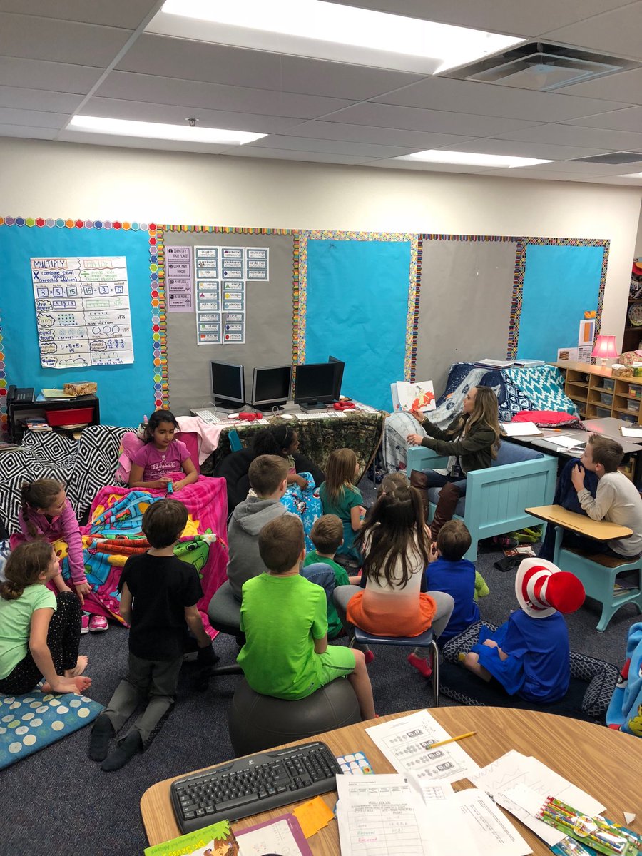 rockin3rdgrade's tweet photo. Mystery Reader #3!!! Kids were excited to see their favorite sub, Reagan’s Mom! #ReadAcrossAmerica2018 #eddelem #mymisd https://t.co/JSPw9WY3O6