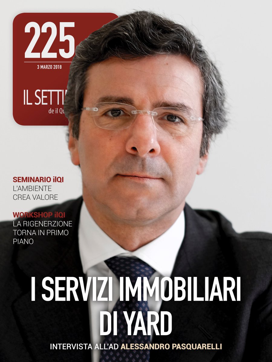 DailyRE's tweet photo. La copertina de Il Settimanale che uscirà il 2 marzo:
I servizi immobiliari di Yard. Intervista all'AD Pasquarelli
Seminario ilQI L'ambiente crea valore
Seminario ilQI La rigenerazione torna in primo piano https://t.co/Kz8lQ5bLcR