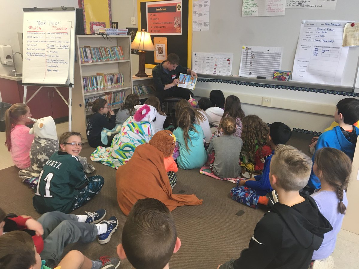 Mr. Behling’s class’s CBSouth forum buddy read aloud to the students. #ReadAcrossTitus #TitusPride #Southside