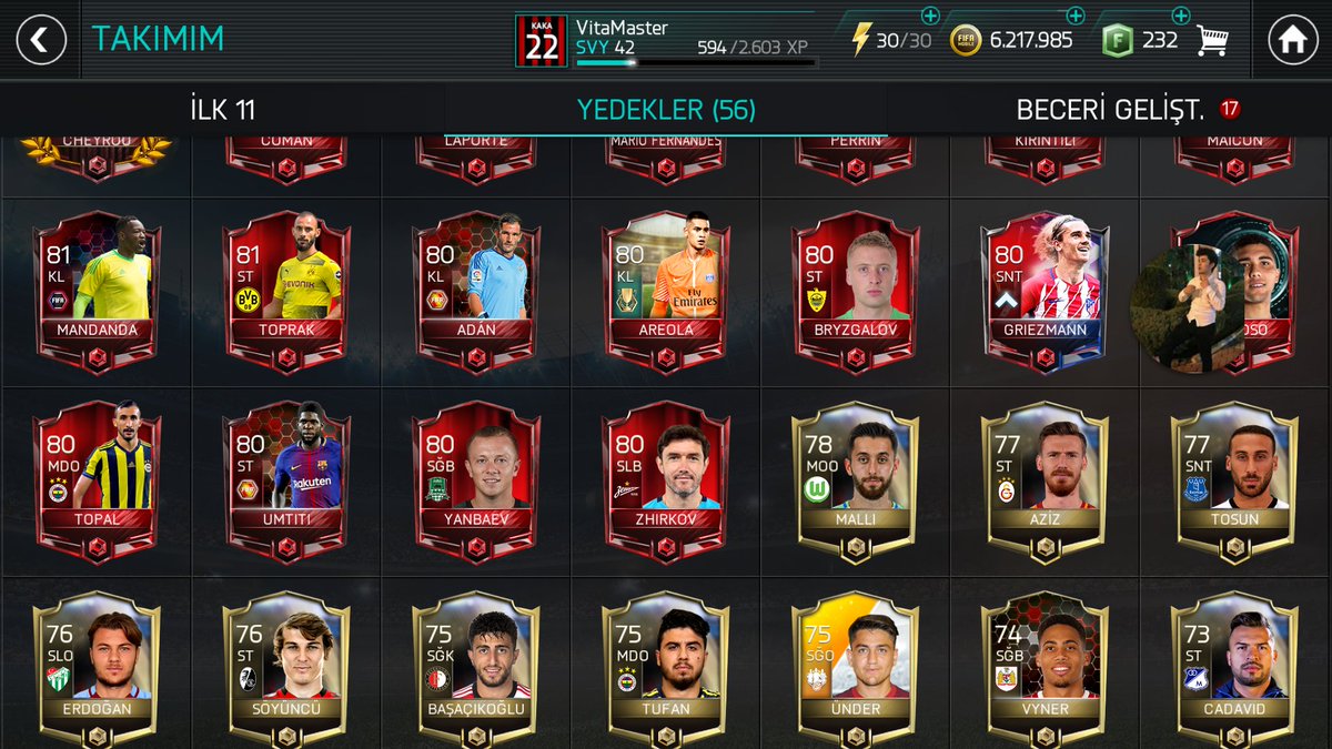 Hesap SATILIKTIR 
90 Lira - İninal üzerinden <a href="/Fifa_Mobile_TR/">Fifa Mobile Türkiye</a>