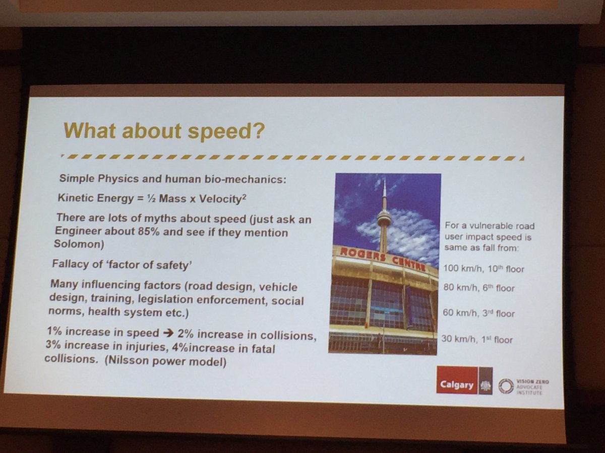 parachutecanada's tweet photo. A crash at 100 km/h has the same impact as a drop of 10 stories, says Tony Churchill, Leader of Traffic Safety at @cityofcalgary at #VZCon18 https://t.co/Bc0zUTJHv6