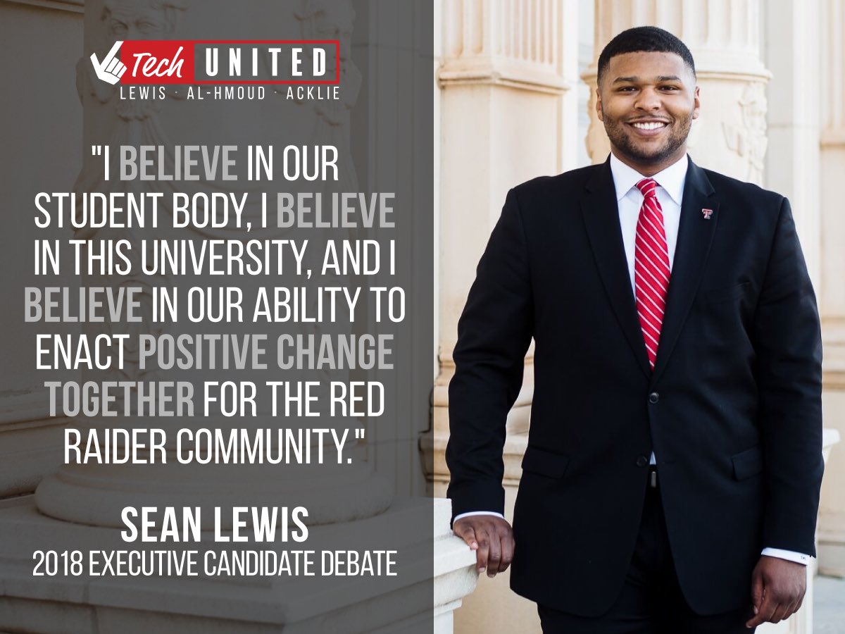 TechUnited2018's tweet photo. If you missed the debate last night, here is a recap of what our presidential candidate, Sean Lewis, talked about. Vote Tech United on March 6th and 7th at https://t.co/bZGzlw7HNF #TechUnited https://t.co/YEyzkitOAX
