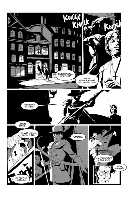 Had to draw a comic from another student's script for my visual development class--It's rough as HECC but I really like how one or two panels turned out and I need to post more art so HERE WE GO!!!

I am not the best at black placement, but it is so Satisfying™ to do. 