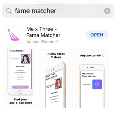 Michaelmc16's tweet photo. OMG 😍 this app shows  you your celeb twin! Search "fame matcher" in the App Store https://t.co/fUBtX94n2G