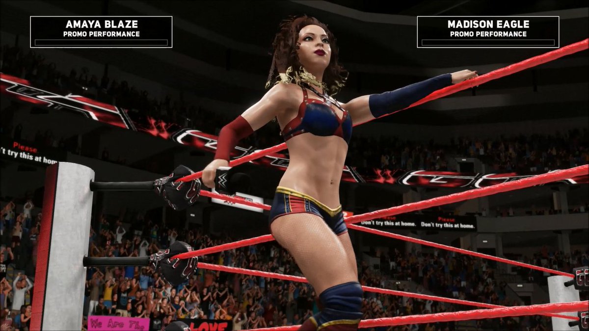GCAWRESTLING2K's tweet photo. Last night on #GCAWrestling, #MadisonEagle kicked off the show by announcing that she is finally cashing in her Women's title rematch clause. However, current champion, #AmayaBlaze came out with a suggestion. #GCAWrestleVerse #WWE2K18 #PS4 #PS4Community #GiveCAWCreatorsAChance https://t.co/EsYhUOZmzj