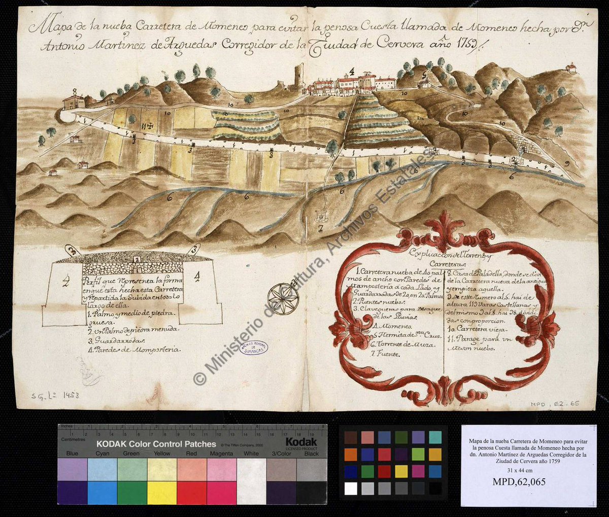 BurriezaMateos's tweet photo. Mapas de la nueva carretera de #Montmaneu (Barcelona) "para evitar la penosa cuesta llamada de Momeneo. Por Antonio Martínez de Arguedas, corregidor de Cervera en 1759. Archivo de #Simancas #Ingeniería #Caminos https://t.co/3VPf49il2X