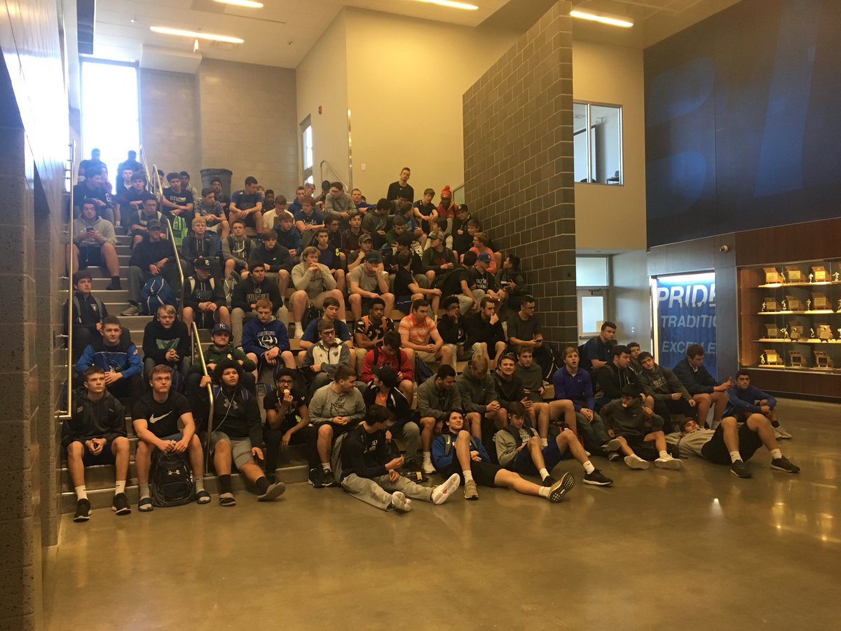 JaysFootball's tweet image. Great Blue Jay Football leadership meeting at lunch today.  Character drives the process, process drives results! #focusontheprocess