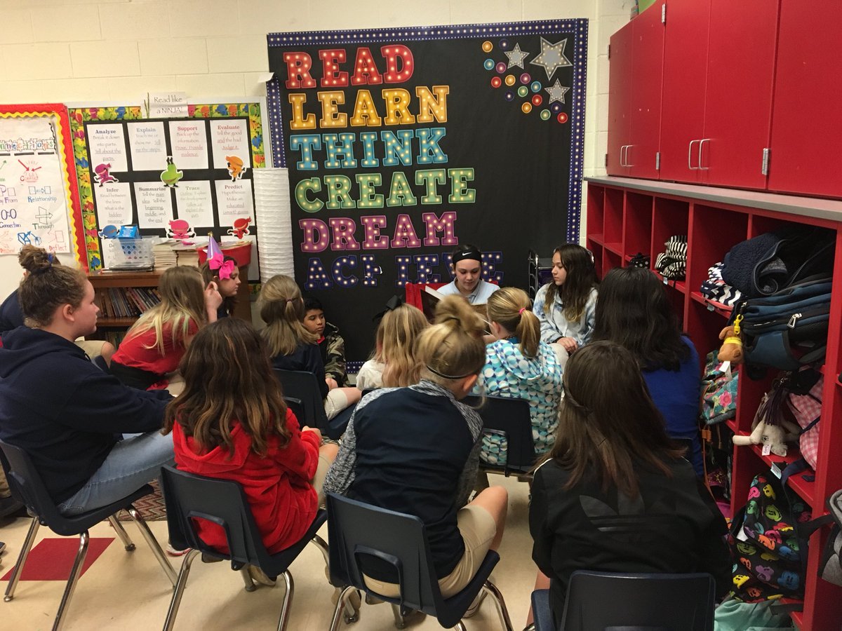 Mrs_BSaunders's tweet photo. @EastRowanHS and @ErwinMiddle reading with our elementary students and getting crafty to celebrate Read Across America Day! @TonyaBGerman @RSSinformation https://t.co/vgmxqibCt4