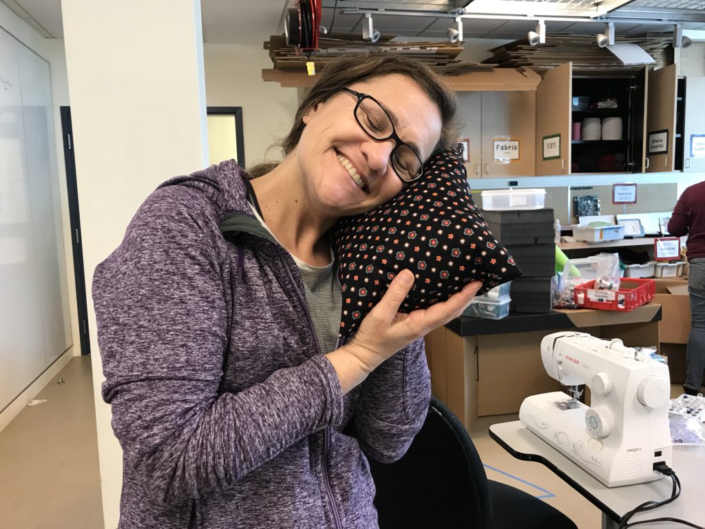 SKolhatkar's tweet photo. The teachers learned to sew in self-selected professional development session deviant The delight on their faces says it all #makered #MakerSpace #DIY Excited to see student projects #makingrocks https://t.co/wzgzOuchYA