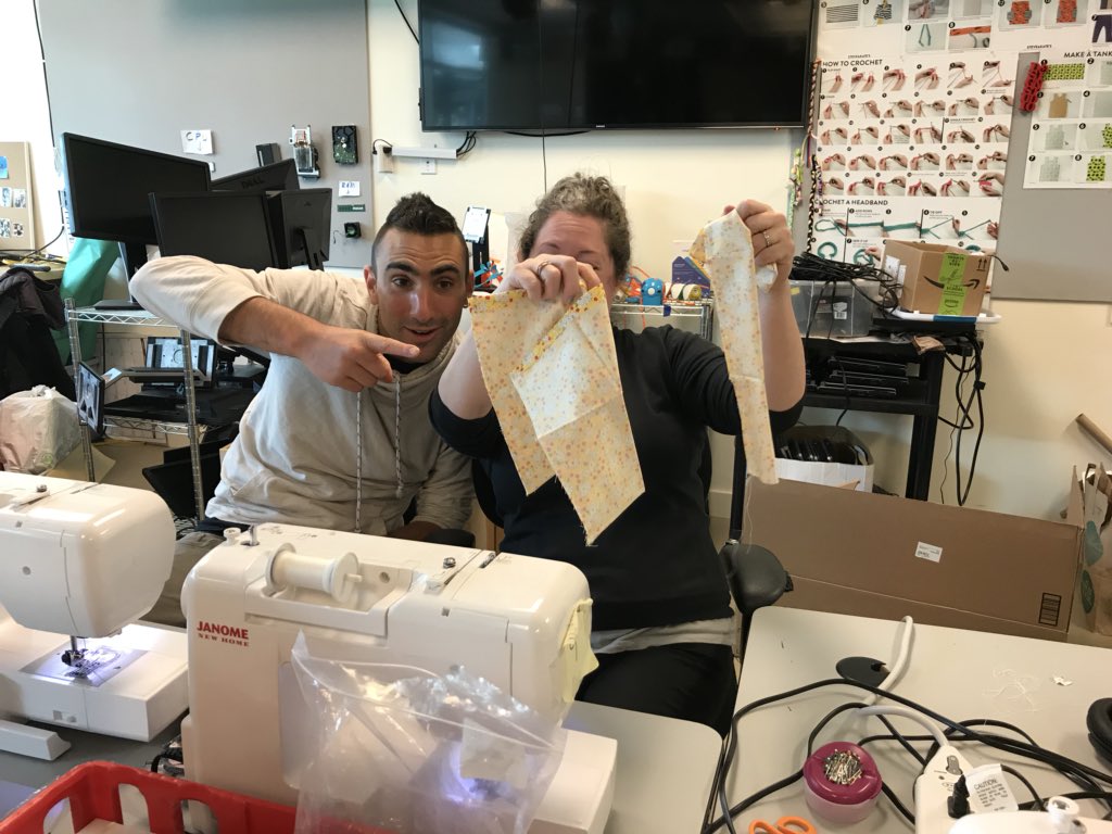 SKolhatkar's tweet photo. The teachers learned to sew in self-selected professional development session deviant The delight on their faces says it all #makered #MakerSpace #DIY Excited to see student projects #makingrocks https://t.co/wzgzOuchYA