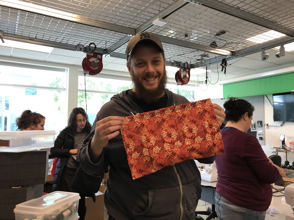 SKolhatkar's tweet photo. The teachers learned to sew in self-selected professional development session deviant The delight on their faces says it all #makered #MakerSpace #DIY Excited to see student projects #makingrocks https://t.co/wzgzOuchYA