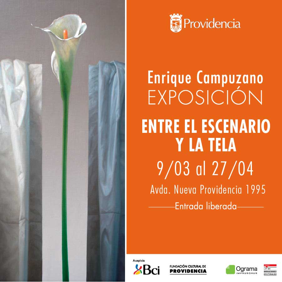 CulturaProvi's tweet photo. ¡QUEDAN POCOS DÍAS! El artista Enrique Campuzano expondrá "Entre el escenario y la tela" del 9 de marzo al 27 de abril. 40 óleos nunca antes exhibidos en el país #EntradaLiberada #ProviEventos #SoyProvidencia #Cultura #BuenosMomentosBCI @BancoBci https://t.co/JdFguc5RFn