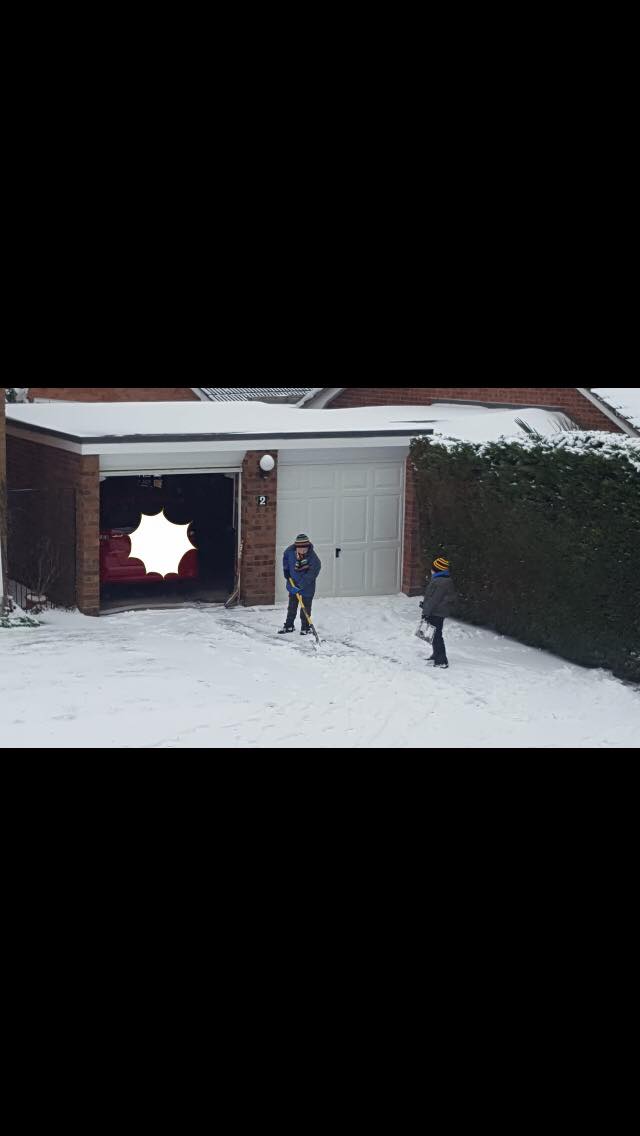 Boy scout heros been hard at it all day #clearingsnow #snowday #helpingneighbours #iscout #worcester #proud