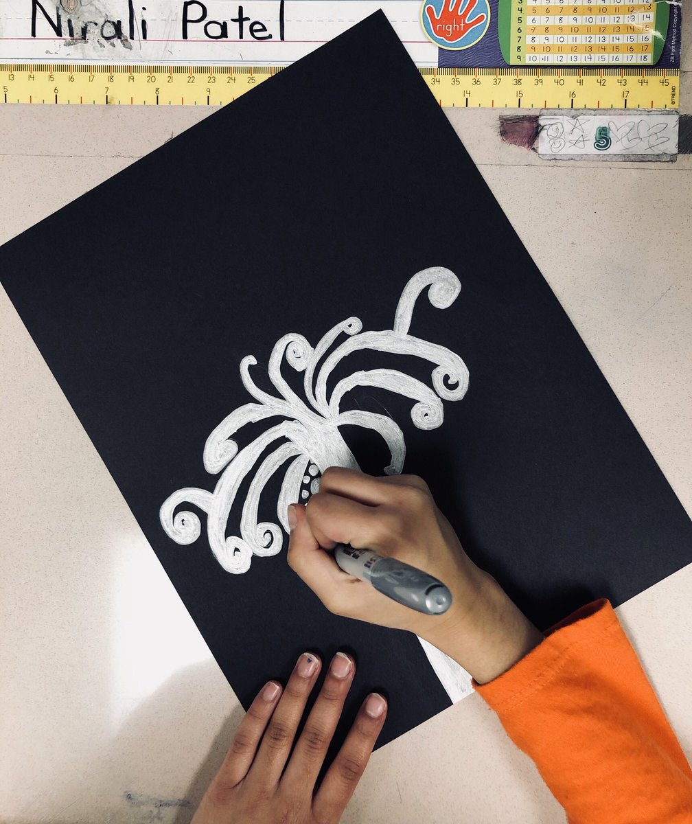 Klimt inspired trees by 2nd Graders!