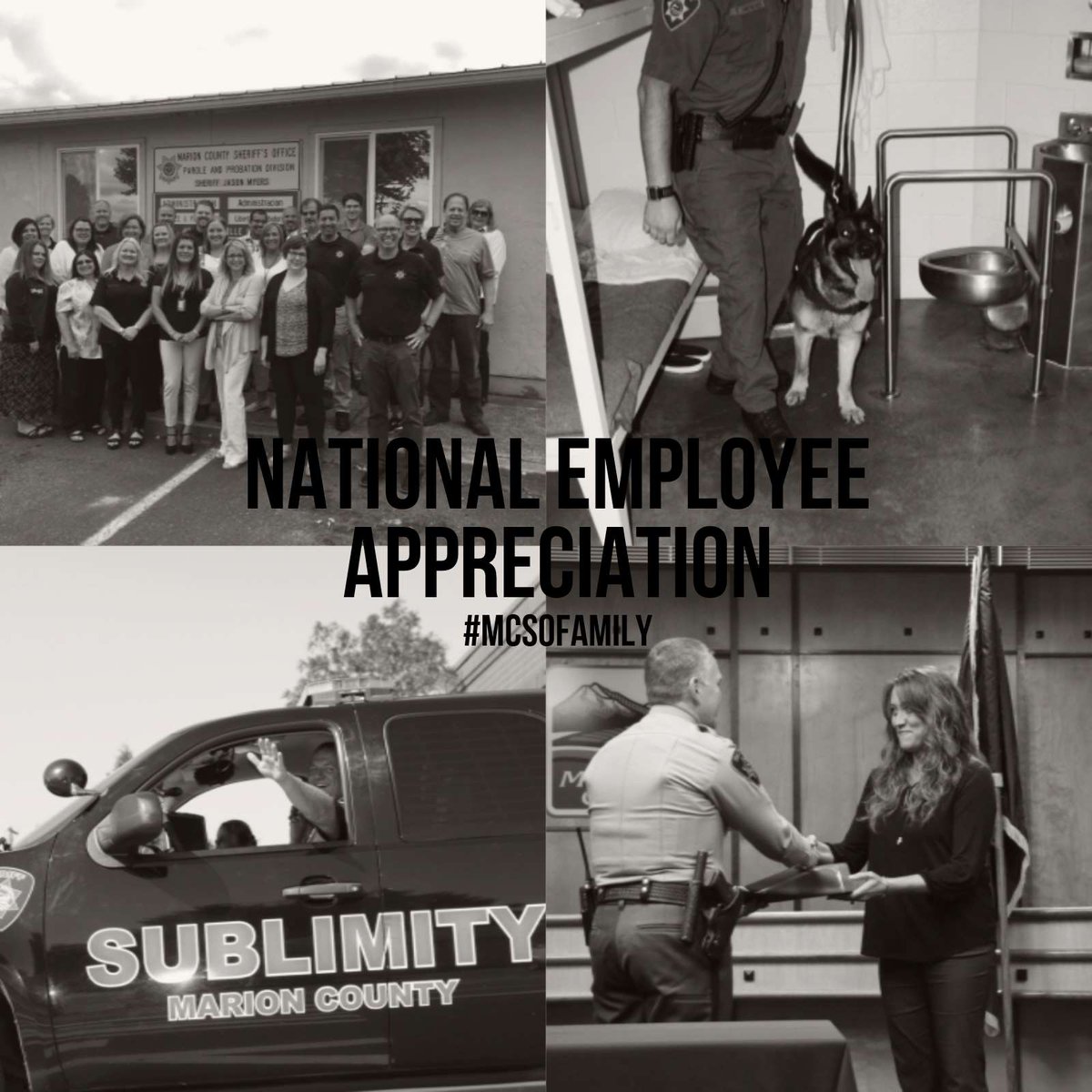 MCSOInTheKnow's tweet photo. Happy National Employee Appreciation Day to our 4 divisions- Operations, Institutions, Enforcement and Parole & Probation. All of you are important in the #MCSOfamily https://t.co/4uQijPUXs9