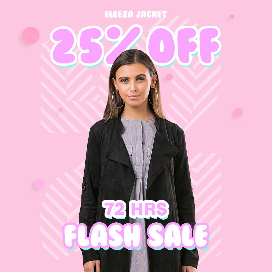 FLASH 72hr SALE! 25% OFF the Eleeza Jacket! Shop now while the offer lasts. 
#Anaya #Clothing #Fashion #style #trend #design #trench #black #suede