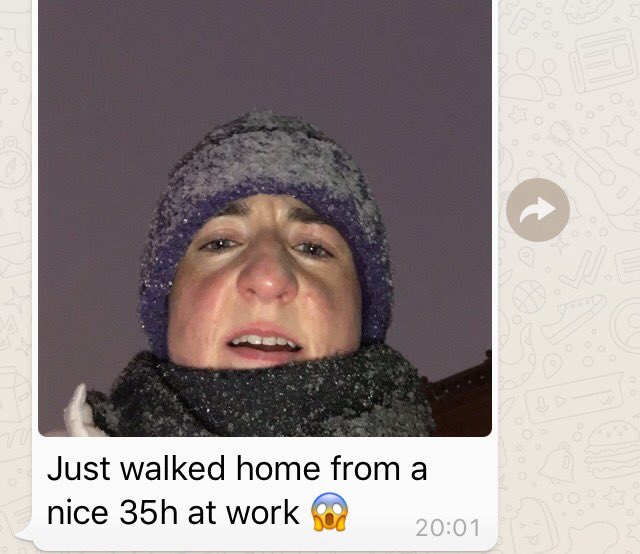 audreyoflynn's tweet photo. Hats off to this legend @quinlc02 Finishes off a 35hr shift in the Mater by walking home in a little over two hours #savinglives #stormemma https://t.co/kNKQa9gX9L