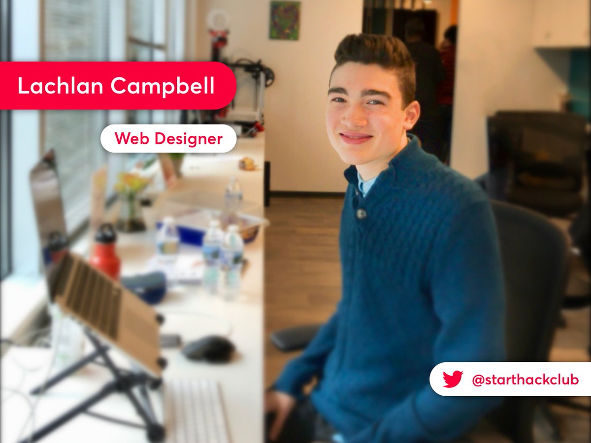hackclub's tweet photo. Meet Lachlan (@lachlanjc), a web designer &amp; Hack Club leader: "In most classes, students don’t get a chance to truly experiment or express themselves. I wanted to create a diverse, creative space at my school focused on getting my classmates making exciting things!" https://t.co/V4tt1KZ6dL