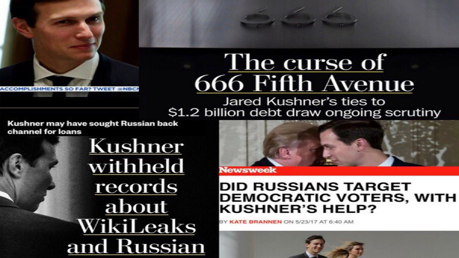 AHamiltonSpirit's tweet image. Reminder 🚨Jared Kushner is the greatest National Security Risk in American history. #FireKushnerNOW #FireKushner #KushnerResign #TrumpRussia
