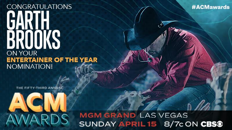 Join us in congratulating Garth on his #ACMawards Entertainer of the Year nomination! You are always our EOTY!  We love you, g!!! - Team Garth