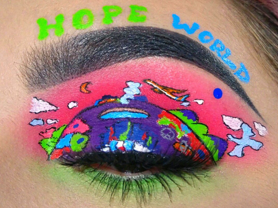 woozil0ver's tweet photo. JHOPE MIXTAPE INSPIRED MAKEUP!! 

➖  HOPE WORLD  ➖

[ #iHeartAwards #BestFanArmy #BTSARMY @BTS_twt ]

[ #THOSFansBTS2M ] https://t.co/31k2wNSrp5