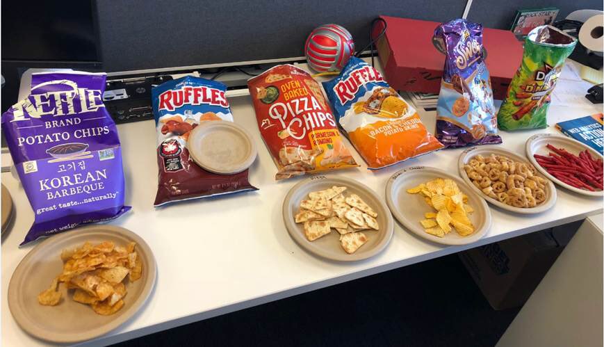 lisa_hillmann's tweet photo. Celebrating @TMobile #IFreakinLoveMyTeamDay with a “crunch-off” chip bracket. Winner: @kettlebrand Korean BBQ. https://t.co/XS3HRjhj4y