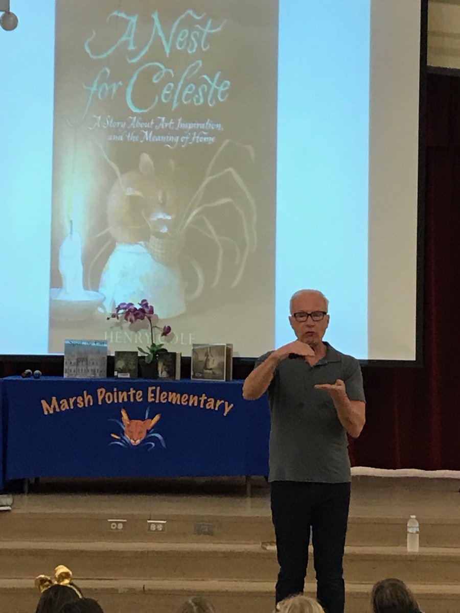 ToniLipscher's tweet photo. Thank you to the amazing HENRY COLE for such an inspiring author visit @MarshPointeEl. The smiles and laughter of children and adults was so telling and good to see! You are welcome at our school anytime! #Aprilisforauthors #pbcsd #pbcLMS @BAMwpb @rwerner123 https://t.co/v2qh8U8slQ