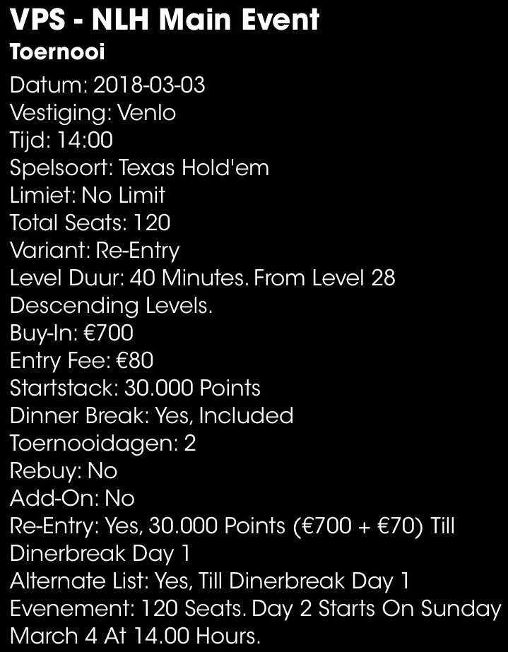 PokerSeriesNL's tweet photo. Het eerste event van de #VenloPS heeft een winnaar!
Paul van Oort kreeg in de €560 Bigstack net iets meer dan nummer 2 Kees @suitkees Aerts en loopt weg met het #DutchOpenPS-ticket en bijna €11.000,-!
Morgen doet @PokerCityNL verslag van het €780 Main Event... https://t.co/0ptrz3jtzD