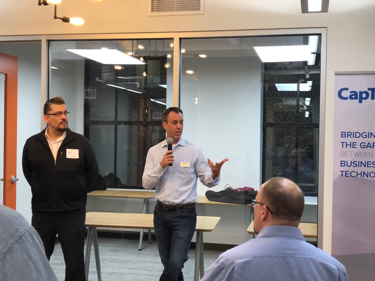 CapTech_Tweets's tweet photo. We had a great time at @HackerX last night! We even made the most of being stuck in the elevator! #HackerX #CapTechCHI https://t.co/cVdS80AVP9