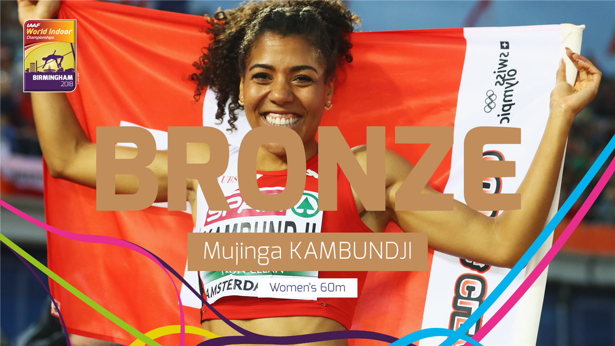 WICBham2018's tweet photo. Women's 60m final at #wicbham2018
 
🥇 @MurielleAhoure 
🥈 @majo10s70 
🥉 @Mujinga_ 

💨💨💨 https://t.co/M1g0PBiEX0