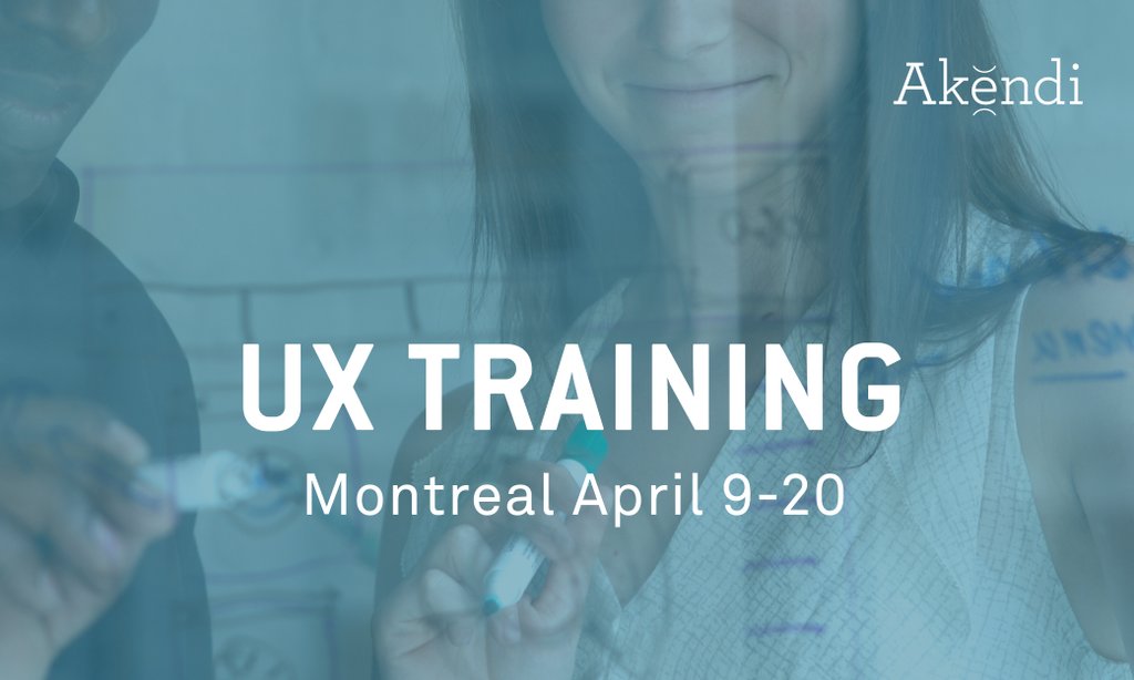 akendi's tweet photo. Add a UX certification to your credentials in 2018: https://t.co/sfvYDkjt73 #uxcourse #ux #uxottawa #uxmontreal #torontoux #professionaldevelopment #uxtraining https://t.co/R5ijZavJbp