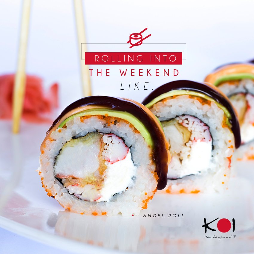 KoiSushiSV's tweet photo. ¡Empecemos a disfrutar del fin de semana con esta delicia! #AngelRoll #KOISushi https://t.co/jNFZeI34So