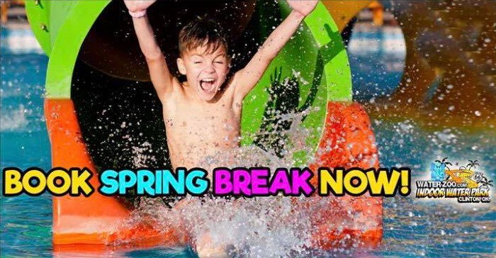 Water_Zoo's tweet photo. We are opened daily between 3/9 and 3/25 for the 2018 Spring Break! Slideboarding, Cabanas, Kids’ Splash Zone and more awaits your family at the Water-Zoo Indoor Water Park in Clinton, Oklahoma. Book online https://t.co/q7aZnHo45r https://t.co/RKOk1KM2Pg
