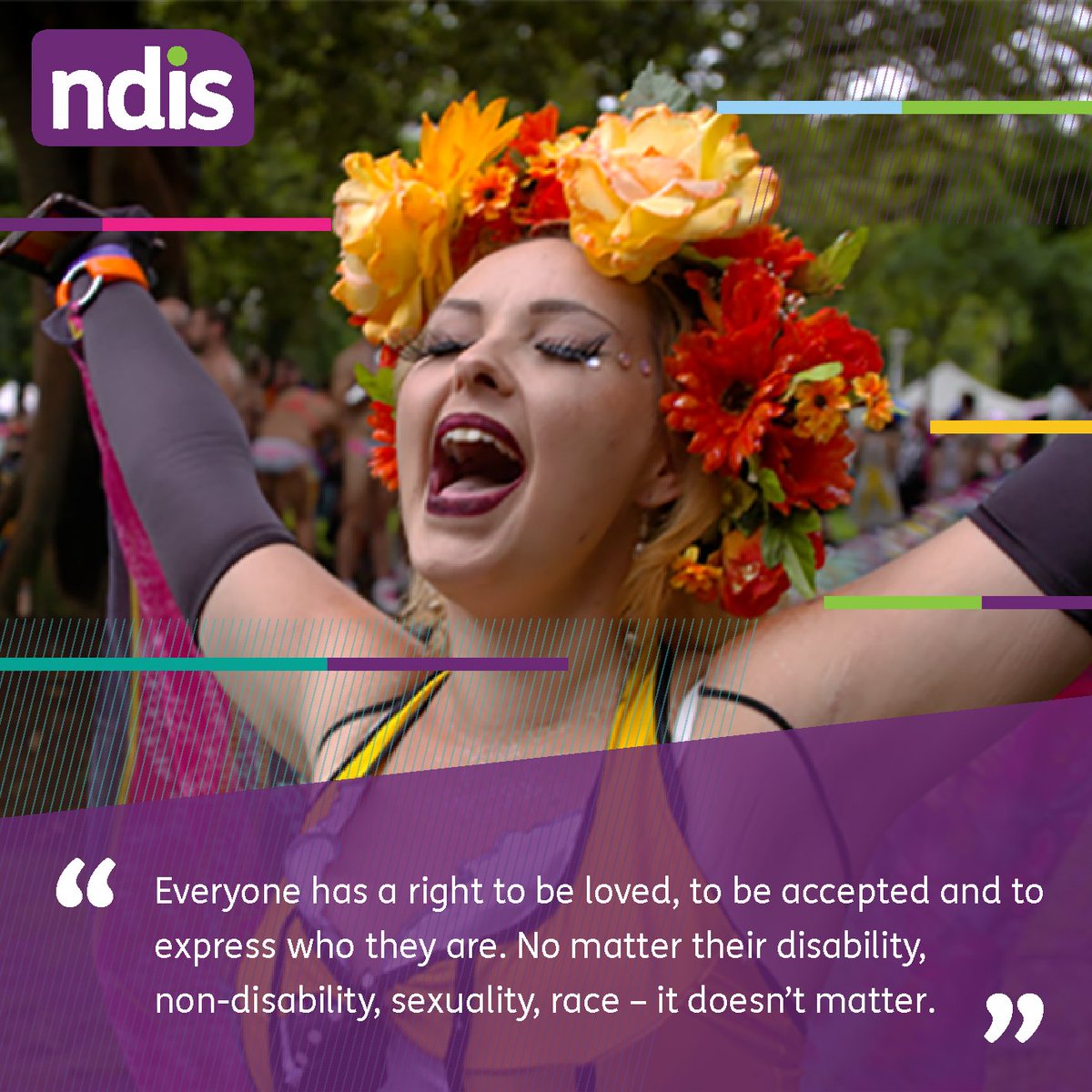 NDIS's tweet image. Tonight is the 40th Sydney Mardi Gras parade. We’re so excited to be participating in the parade, as part of the ‘Evolution to Inclusion’ float.’ If you’re heading to any of the events and have accessibility needs, check out the Mardi Gras website  mardigras.org.au/access