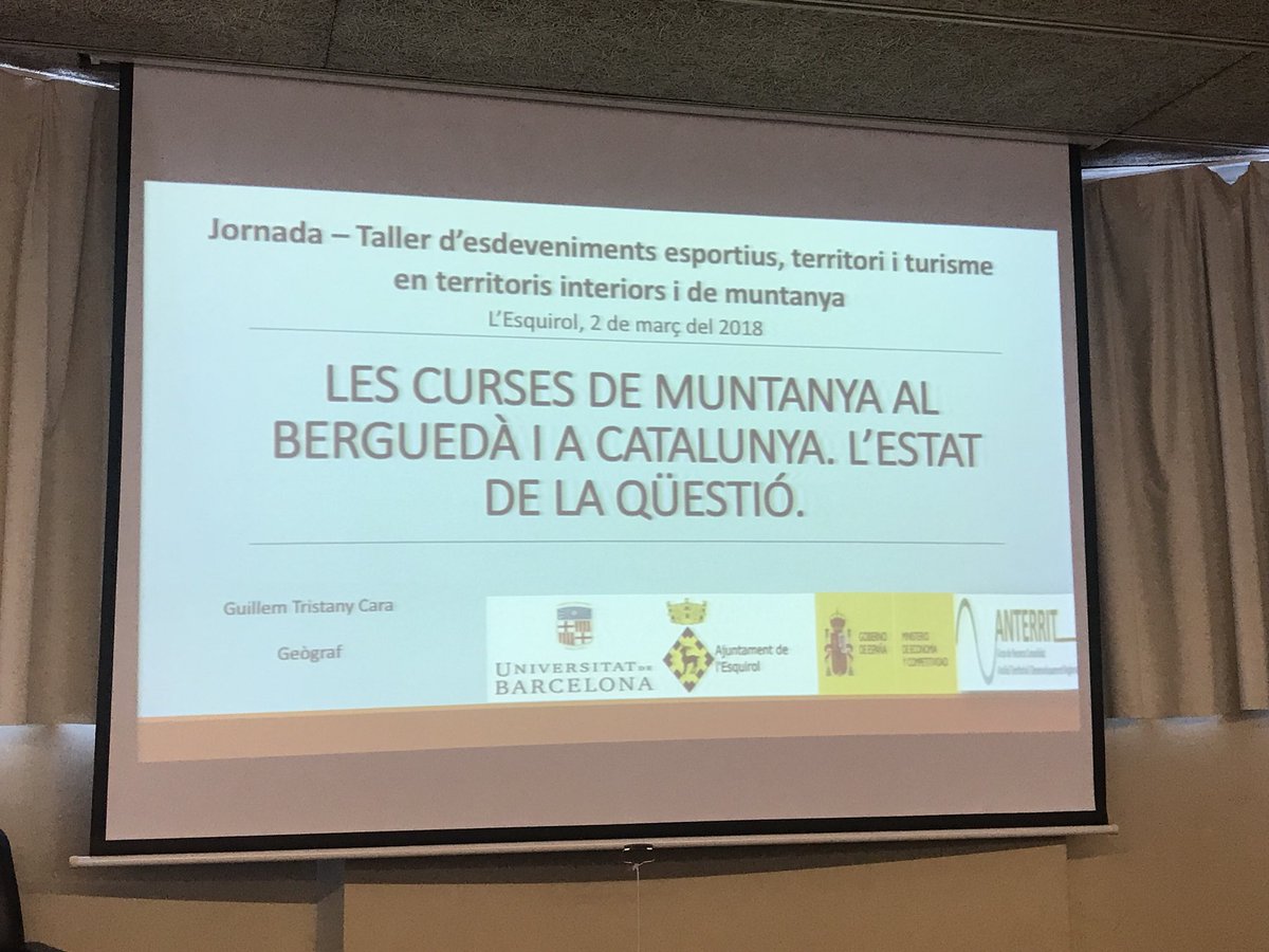 pepcoma's tweet photo. Avui hem participat en una jornada sobre esdeveniments esportius i turisme en zones de muntanya a l’Esquirol (Osona) organitzada pel grup de recerca consolidat ANTERRIT (Anàlisi Territorial i desenvolupament regional) de la Universitat de Barcelona! https://t.co/gTa35Fvw3S
