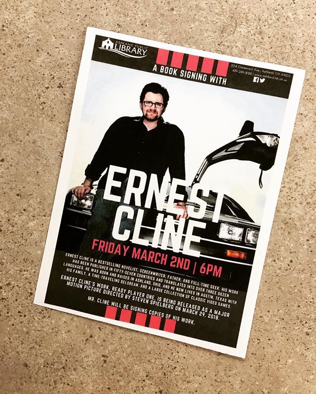 beccalikesrocks's tweet photo. Guess who’s coming to dinner! #ashlandpubliclibrary #erniecline #readyplayerone #fanboy #fangirl #nerdalert https://t.co/LmXiGcFInV